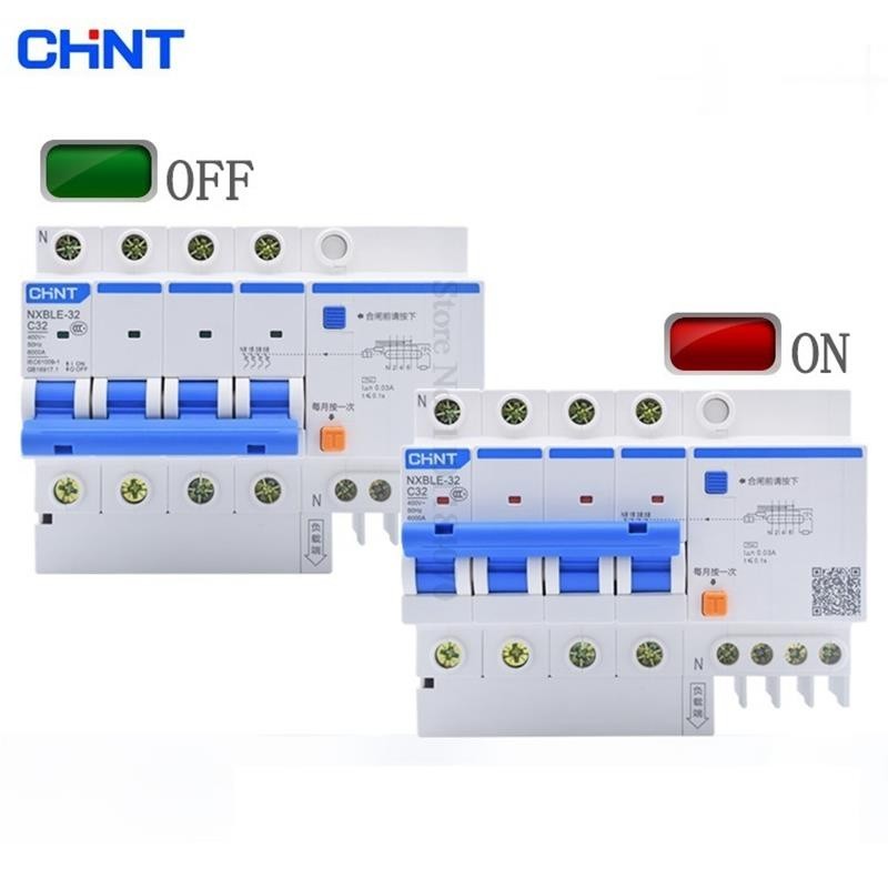 ✰CHINT RCBO NXBLE-32 4P 30mA C10A 16A 20A 25A 32A Residual current Circuit breaker Replace DZ47LE-32