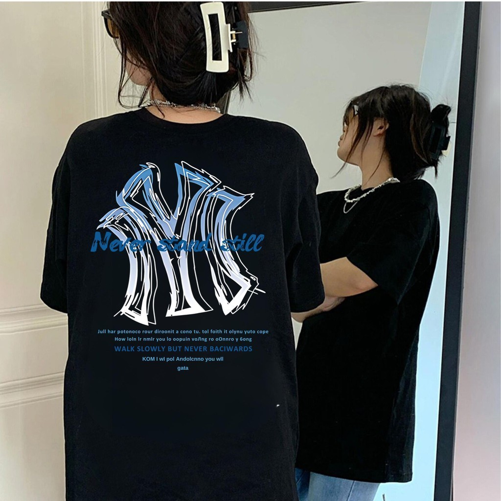 Basi พร้อมส่ง! เสื้อยืด oversize ผ้าคอตตอน100% ลาย "NEVER" แนวสตรีทเท่ๆ สไตล์เกาหลี ผ้านิ่ม ใส่สบาย ได้ทั้งชายหญิง