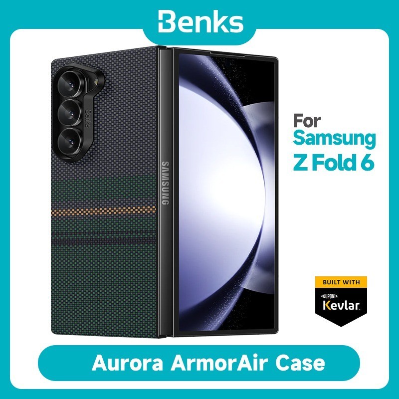 [Benks Official] Benks Aurora ArmorAir Case Built with Kevlar for Samsung Z Fold 6 Ultra Slim & Light Compatible Wireless Charging Hard Casing Minimalist Style