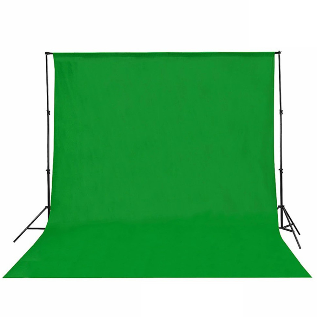 ผ้าฉาก green screen สีเขียว มีหลายขนาด 3x2 3x4 3x6 Cotton เนื้อผ้าทิ้งตัว ยับยาก  ฉากเขียวกรีนสกรีน