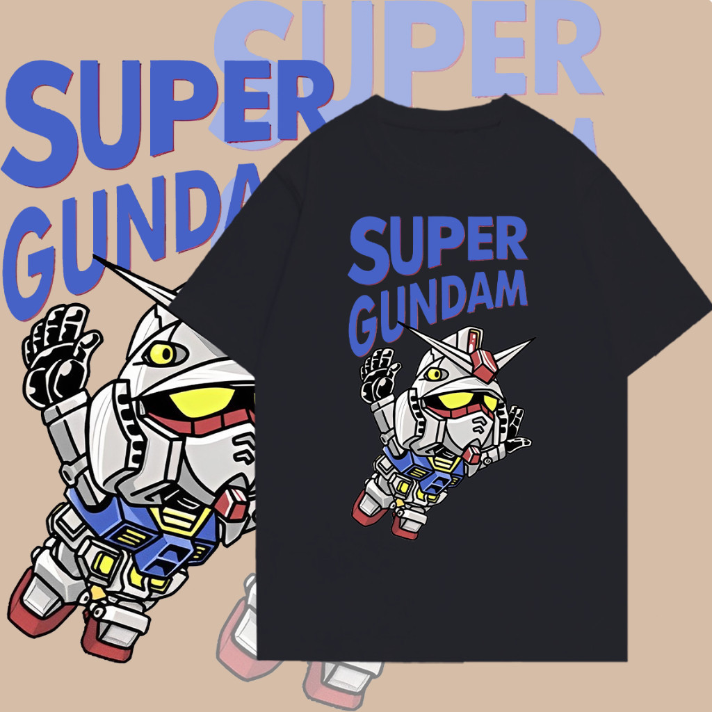 ใหม่ Gundam Mobile Suit แขนสั้น Anime T-Shirt ชายและผู้หญิง ลายเสื้อยืดด้านบนผ้าฝ้ายพิมพ์ลายแบบอะนิเ