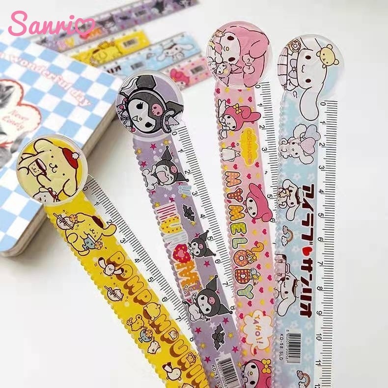 SANRIO ซานริโอ ไม้บรรทัดการ์ตูนน่ารักขนาด 15 ซม. ไม้บรรทัดเครื่องเขียนนักเรียน