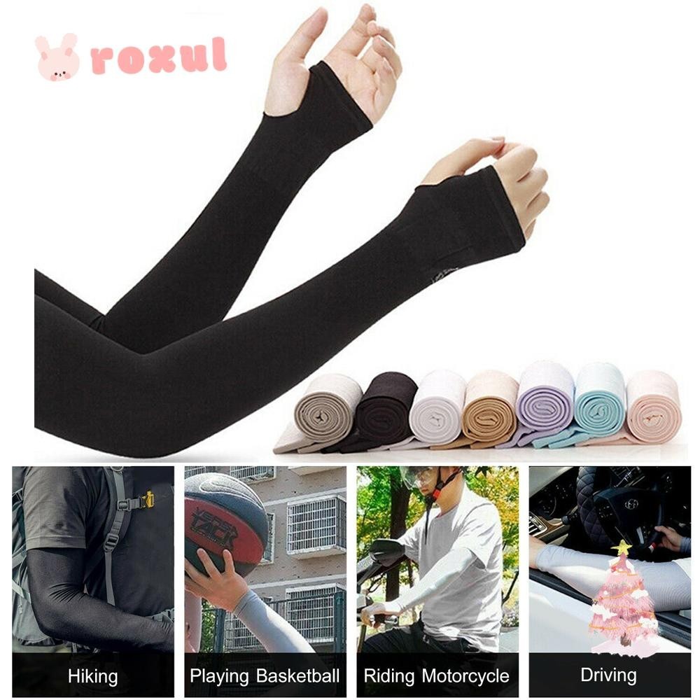 Roxul Arm Cover สัมผัสนิ้วหัวแม่มือบาสเกตบอลวิ่งกีฬากลางแจ้ง