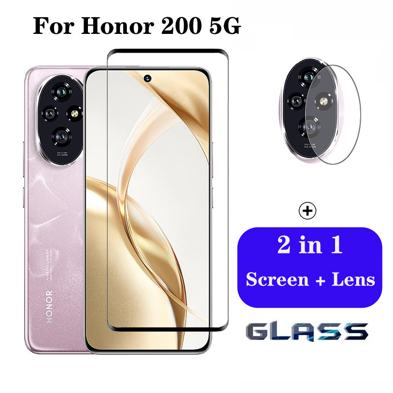 2 in 1 Honor 200 5G กระจกนิรภัยป้องกันหน้าจอสําหรับ Honor 200 90 X9B X8B X7B Pro 4G 5G 9D
