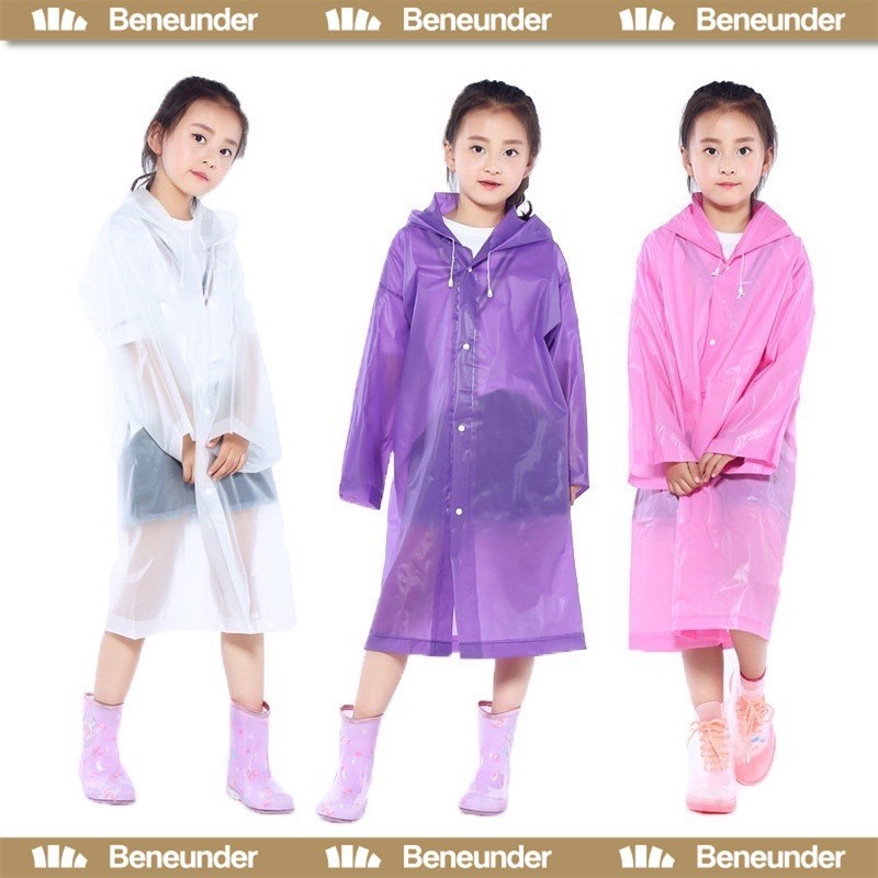 เสื้อกันฝนเด็ก 👧🏻ชุดกันฝนเด็ก EVA คุณภาพสูง ยืดหยุนได้ดี สีสันสดใส ให้น้องๆหนูๆใส่