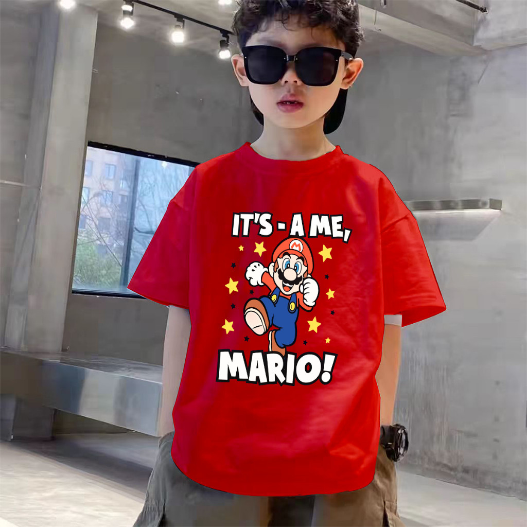เสื้อยืดSUPER MARIO TSHIRT 100% COTTON สําหรับครอบครัว และผู้ใหญ่ XN09