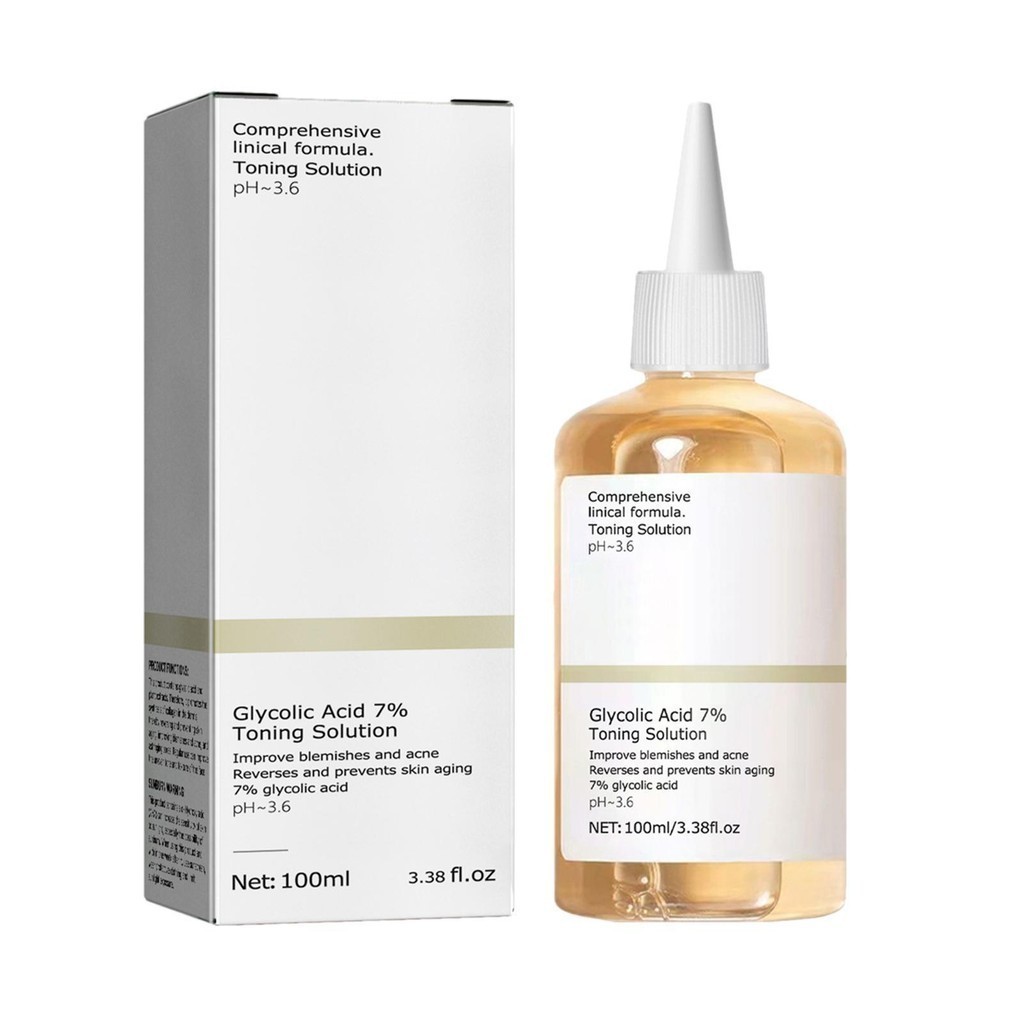 Glycolic Acid Toner Hydrating Glycolic Acid 7 Toning Solution พร้อมขัดผิวอ่อนโยน 100ml Face Toner Pore Minimizer
