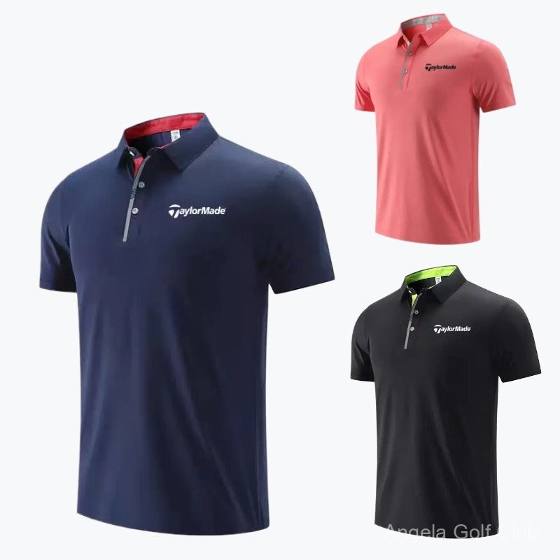 [TaylorMade] กอล์ฟฤดูร้อนแห้งเร็วผู้ชายแขนสั้นกีฬาระบายอากาศเสื้อยืดเสื้อโปโล dx0155 t2hz