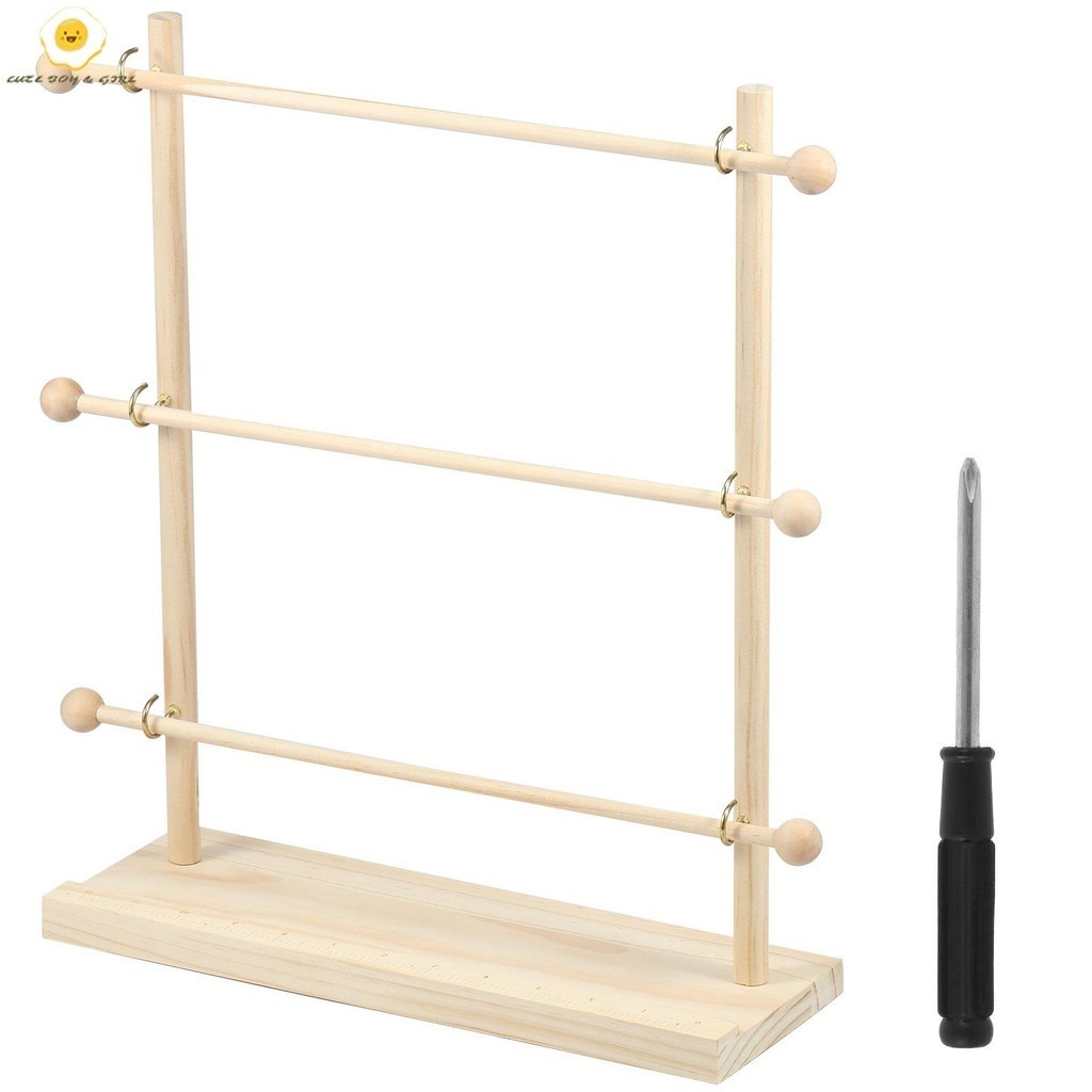 Ribbon Organizer ไม้ริบบิ้นผู้ถือ Organizer Rack พื้นผิวเรียบริบบิ้นผู้ถือริบบิ้น Craft Ribbon Spool Holder SHOPSBC0990