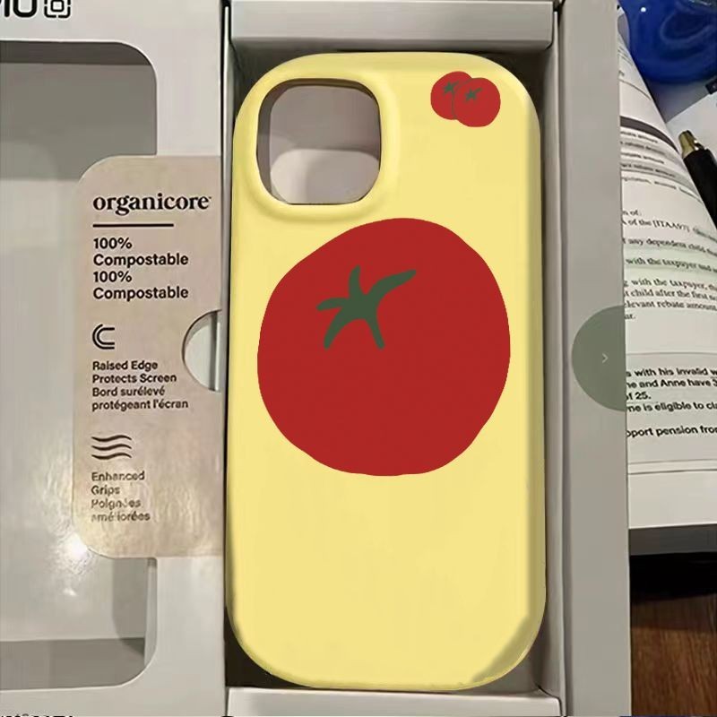 เรียบง่ายทันสมัยน่ารักมะเขือเทศเข้ากันได้กับแอปเปิ้ล iphone14pro/15 PRO MAX/13เคสมือถือแบบรวมทุกอย่าง13 PRO MAX/12/11/ 14 PLUS เคสซิลิโคนใส XR/XS/xsmax เคสมือถือรุ่นใหม่สำหรับผู้ชายและผู้หญิง