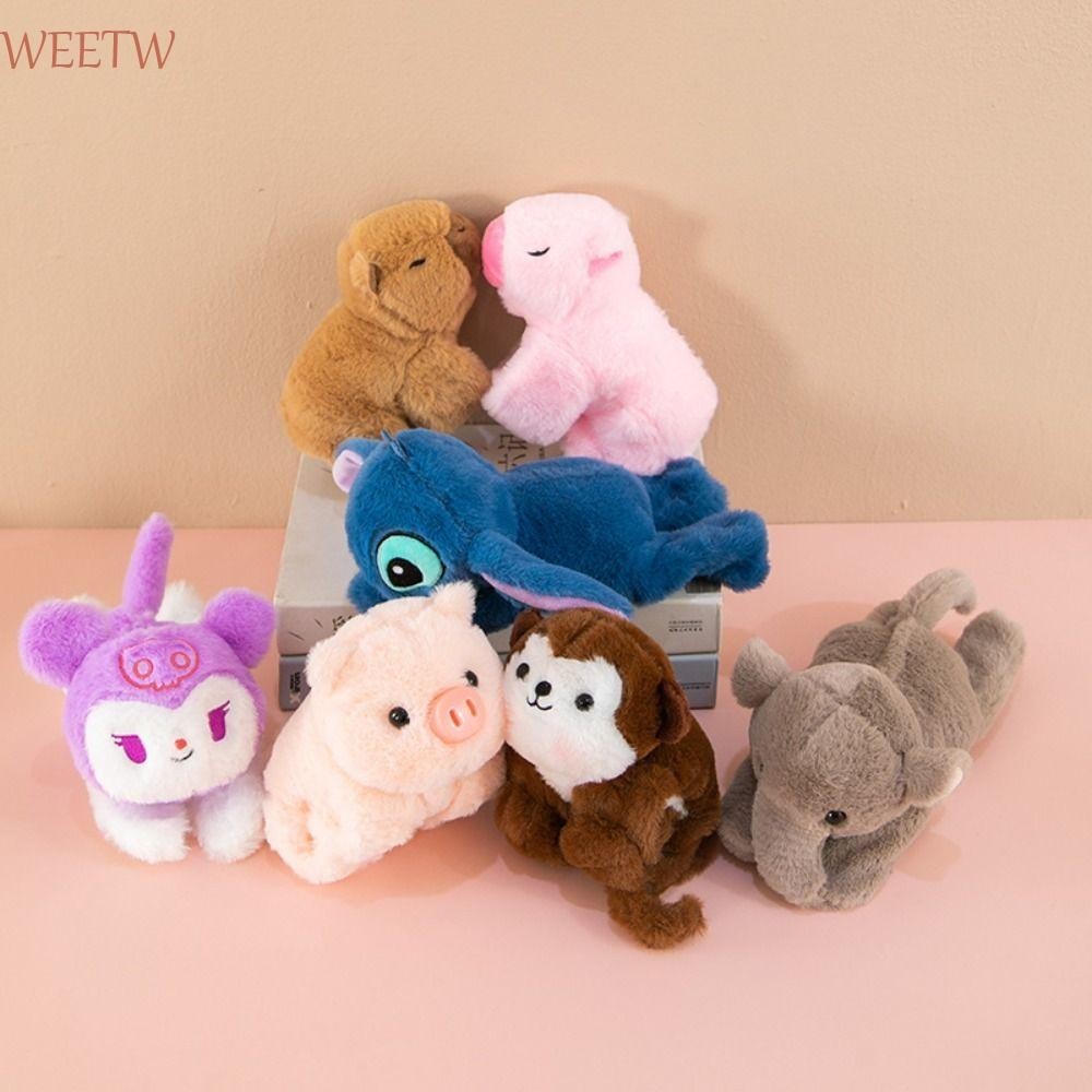 Weekw Slap Bracelet Series, Capybara Rodent Kulomi Plush Doll Slap Bracelet, Capybara ตุ๊กตาของเล่นช้างลิงข้อมือสไตล์ Capybara Plush สายรัดข้อมือของขวัญวันเกิด