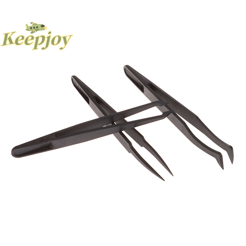 [Keepjoy] 1 ชิ้นนาฬิกาซ่อมเครื่องมือ Antistatic คาร์บอนไฟเบอร์แหนบตรง El พลาสติกจับการติดตั้งทํางานแหนบสําหรับช่างซ่อมนาฬิกา [ใหม่]