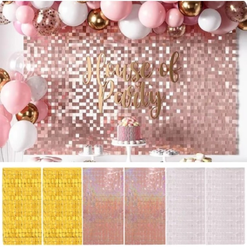 แนะนำ ผ้าม่าน 2 ชิ้น 2 เมตร X 1 เมตรเลเซอร์ฝนผ้าม่านทองสีสดใสพรรคตกแต่งแฟชั่นอุปกรณ์เสริมสําหรับงานแต่งงานครบรอบ Grant กิจกรรมวันเกิด ราคาพิเศษ มีเก็บเงินปลายทาง