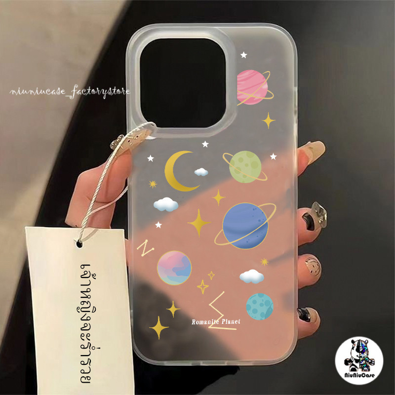 niuniu- Moon Pattern เคสโทรศัพท์ โปร่งแสง For เคสไอโฟน11 13 iPhone 11 12 13 14 15 Pro Max X XS 7 Plus XR เคส ซิลิโคนนุ่ม