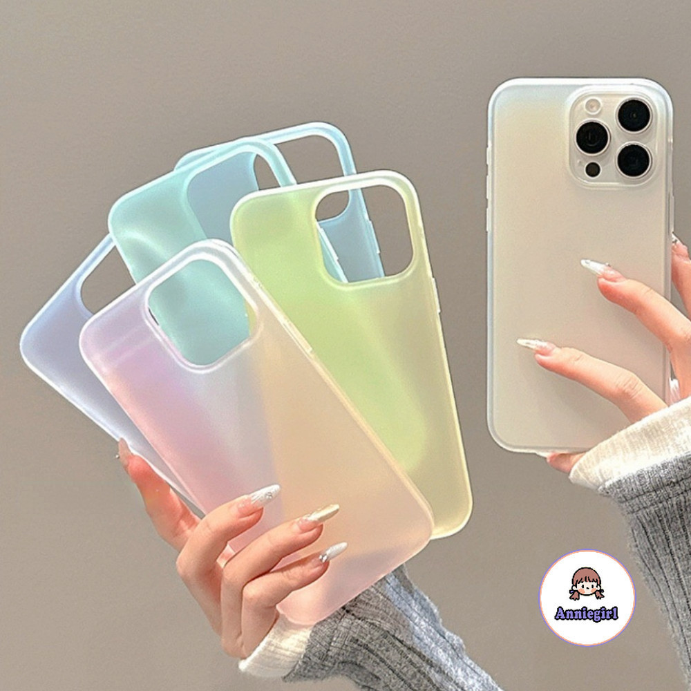 ฤดูร้อน Ultrathin Matte เคสโทรศัพท์สําหรับ IPhone 11 15 16 Pro MAX 16 Plus 12 14 13 Promax 15 Plus XS MAX XR 7 8 Plus สีลูกกวาดป้องกันรอยขีดข่วนโทรศัพท์นุ่มปกหลัง