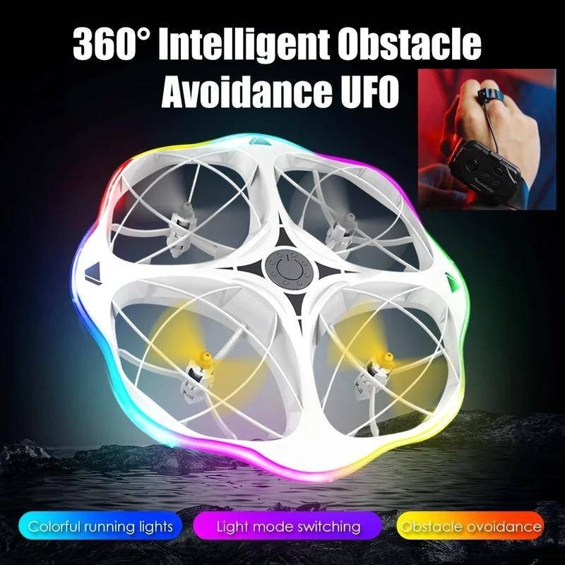 Rc UFO เฮลิคอปเตอร์ Drone Gravity Sensing นาฬิการีโมทคอนโทรลเครื่องบินไฟ LED เครื่องบินอัจฉริยะสี่แกนจานบินของเล่นเด็กผู้ชาย