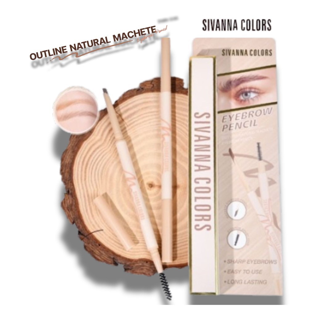 Sivanna Outline Natural Machete Eyebrow Pencil  #HF505 ซิวานน่า เอาท์ไลน์ อายบราว เพนซิล ดินสอเขียนค