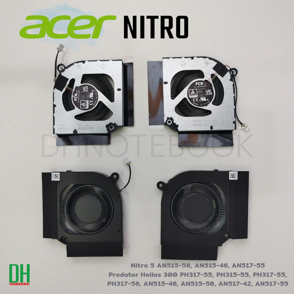 พัดลมระบายความร้อน Nitro 5 AN515-58, AN515-46, Predator Helios 300 PH317-55, PH315-55 DFSCL12E16486M, DFSCK22D05883M - รูปที่ 4