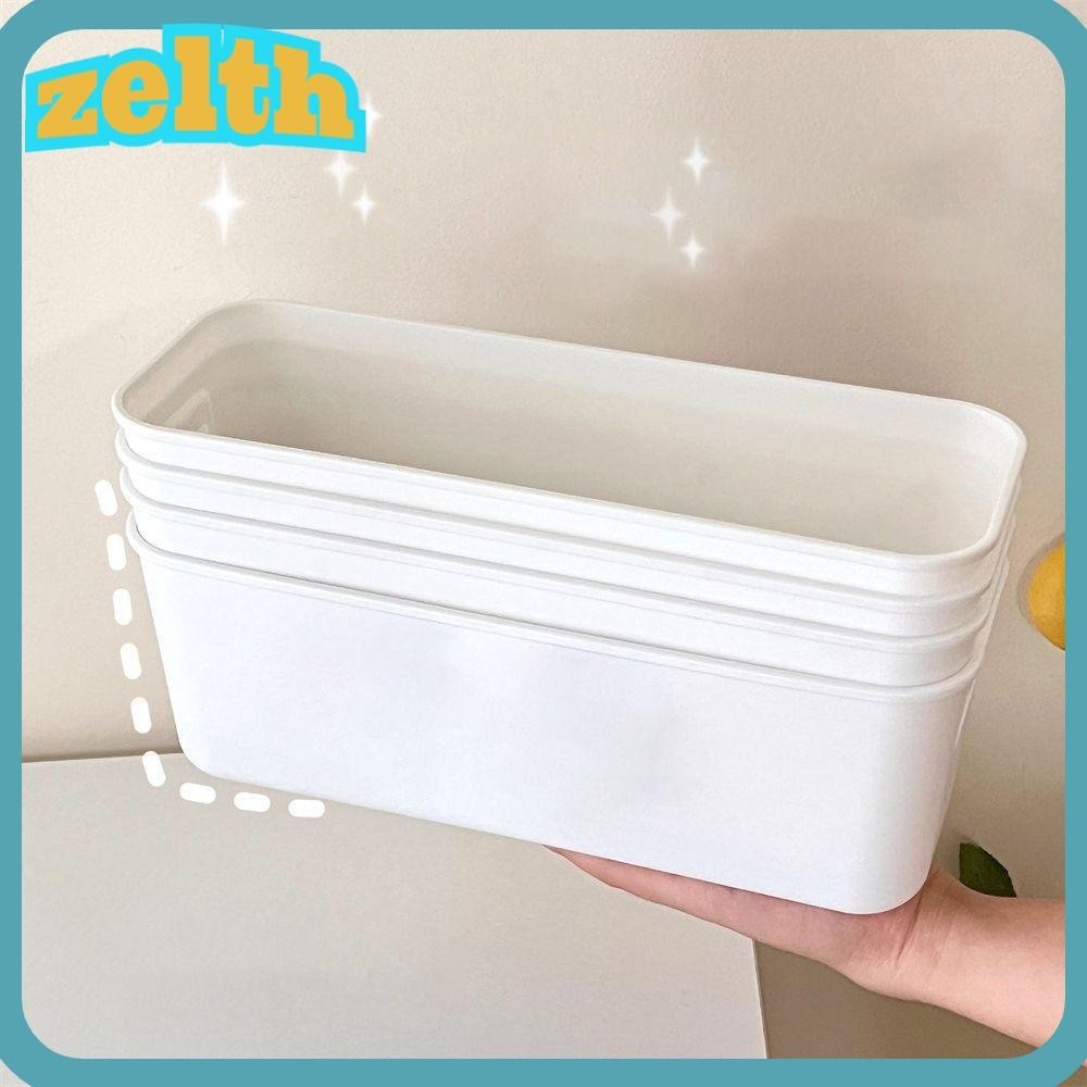 Zelth ถังจัดระเบียบในครัว, กล่องเก็บของตั้งโต๊ะแบบไม่มีปกวางซ้อนกันได้, ลิ้นชักเก็บของกระจุกกระจิกเครื่องสําอางผลไม้ความจุขนาดใหญ่