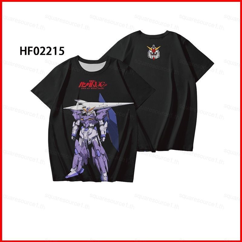 Sqt Gundam คอสเพลย์ผ้า 3D ฤดูร้อนเสื้อยืดอะนิเมะแขนสั้นด้านบน