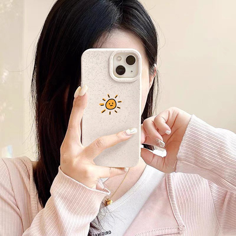 ขั้นสูง กรณีโทรศัพท์ อะนิเมะ ป้องกันการชนกัน iPhone 7/8P 11 13 12 14 15 Pro Max XR XS X ดวงอาทิตย์เล็กๆน้อยๆ