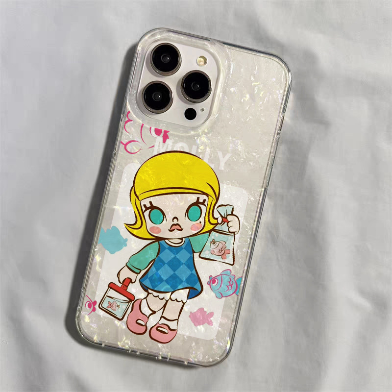 เคสแข็งหรูหรา Molly เคสไอโฟน สําหรับ เคสไอโฟน11 12 13 14 15 Pro Max 8 7Plus SE XS Max XR iPhone13 14 เคสโทรศัพท์ น่ารัก - รูปที่ 7