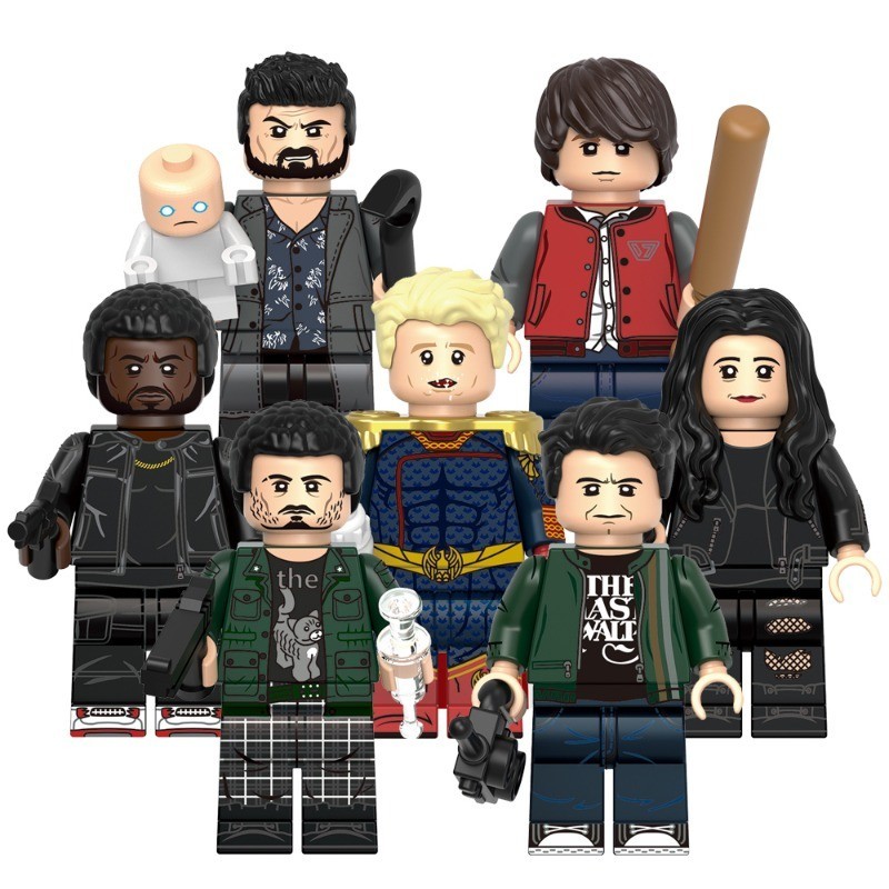 Homelander Frenchi Billy Butcher Hughie Campbell Ryan Kimiko Mike Black Robe Patrol Team Mini Buildi