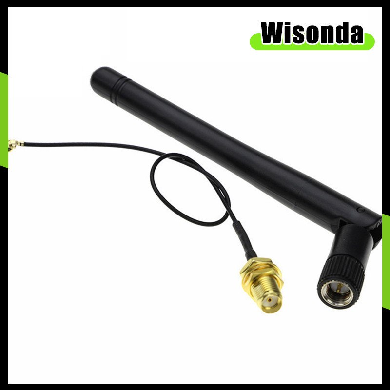 เสาอากาศ 2.4G โมดูล wifi บลูทูธแบบพับได้ เสาอากาศ ZigBee SMA ถึงสายป้อน IPEX เสาอากาศ 2.4GHz