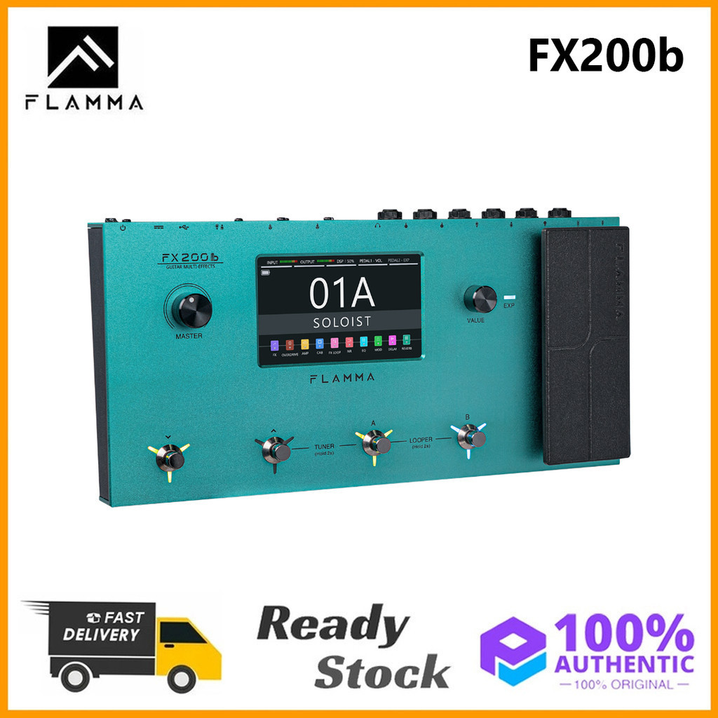 FLAMMA FX200b กีตาร์ Multi Effects Amp Modelling โปรเซสเซอร์ Looper กลองเครื่องแบตเตอรี่ในตัว 3000mA