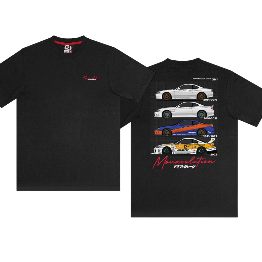 Monavolution Drift Garage เสื้อยืดสีดํา