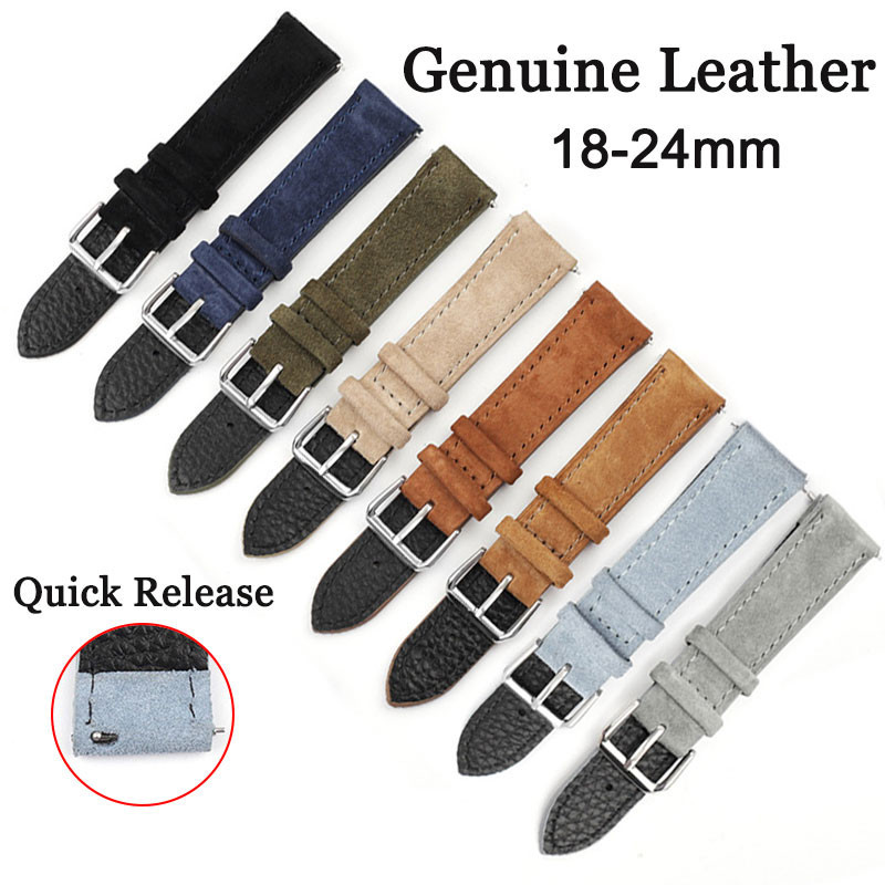 หนังนิ่มย้อนยุคสายนาฬิกาหนังแท้18มิลลิเมตร19มิลลิเมตร20มิลลิเมตร22มิลลิเมตร24มิลลิเมตรชั้นหนังวัวสายนาฬิกาด่วนที่วางจําหน่ายสร้อยข้อมือผู้ชายผู้หญิงข้อมือเข็มขัดสากลวง
