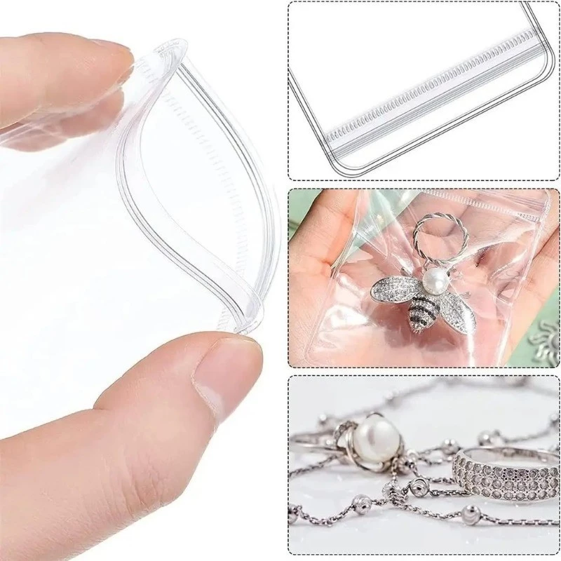 ถุงแพ็คเกจเครื่องประดับ PVC แบบใช้ซ้ําได้ - ถุงปิดผนึกด้วยตนเองแบบหนา - สร้อยคอต่างหูป้องกันการออกซิเดชั่น กระเป๋าจัดระเบียบแบบใส thumbnail 9