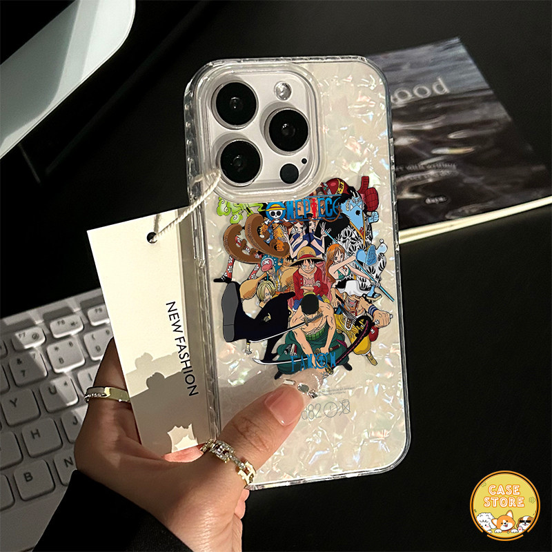 เคสนิ่ม ลายเปลือกหอยวันพีชสุดเท่ เข้ากันได้กับ iPhone 13 Pro Max 7Plus XR 11 15 14 12 Pro Max 8 14 15 Plus X XS MAX