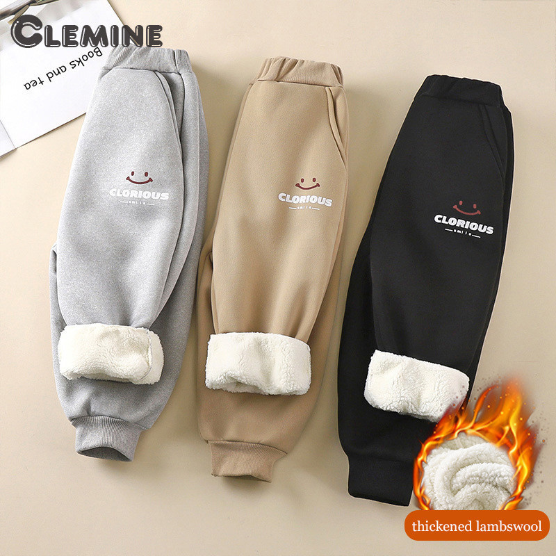 Clemine กางเกงเด็กหนาฤดูหนาวใหม่กางเกงวอร์มเด็กชาย