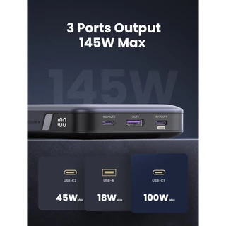 UGREEN รุ่น 90597A Power Bank แบตสำรอง 25000mAh แบบพกพา พาวเวอร์แบงค์ชาร์จเร็ว PD 145W Fast Charging