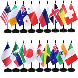 ธงโลกเดสก์ท็อปธงเทศกาลนานาชาติตกแต่งธงตารางสิงคโปร์มาเลเซียอ…