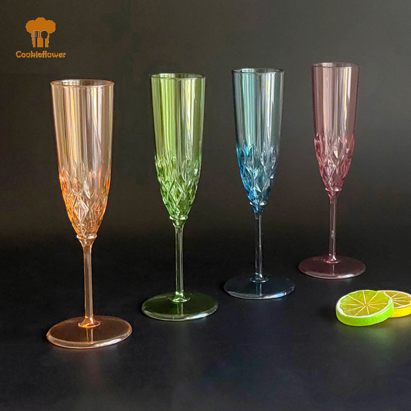 Ckfr Retro เลียนแบบแก้วยุโรปแก้วไวน์พลาสติกแก้วไวน์ Goblet Retro ไวน์แดง Goblet แกะสลักนูนน้ําผลไม้แก้วน้ําใหม่