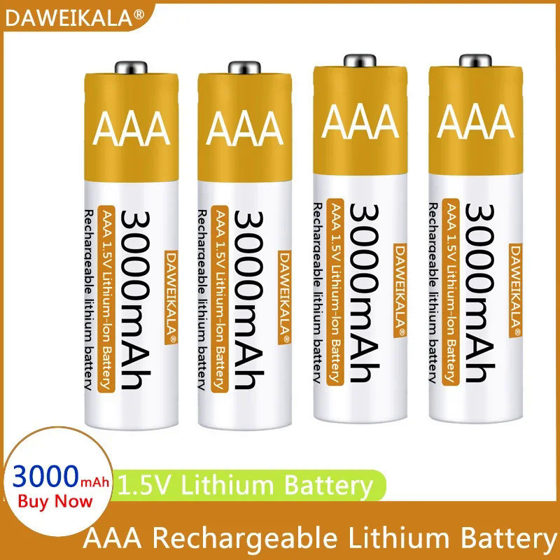 AAA Battery 1.5V Li-ion AA Rechargeable Battery 3000mAh AA Lithium-ion Battery for remote control mo