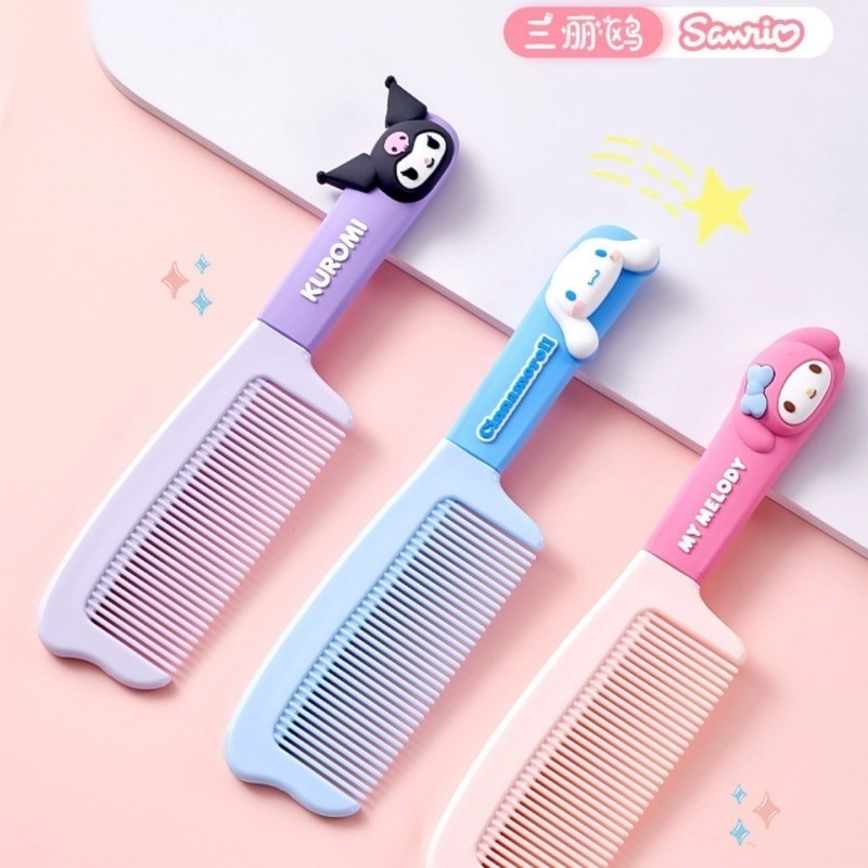 Sanrio อะนิเมะหวี Kawaii การ์ตูน Kuromi Cinnamoroll Melody แฟชั่นหวีอุปกรณ์ห้องน้ําสาวหวานและน่ารักอุปกรณ์เสริมผมของขวัญ