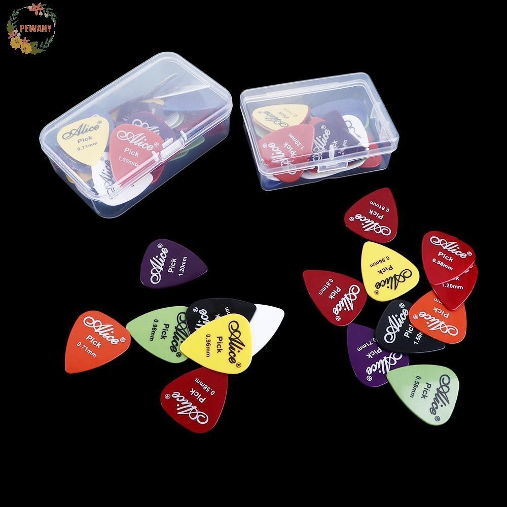 Pewany 0.58-1.5 มม. ปิ๊กกีตาร์เบสอะคูสติกน้ําหนักเบา 1 กล่องหลากสี