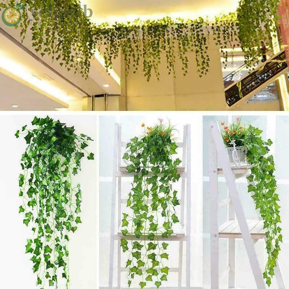 Yelgirlb Fake Ivy Leaves Party Faux Green Hanging Plant พืชประดิษฐ์