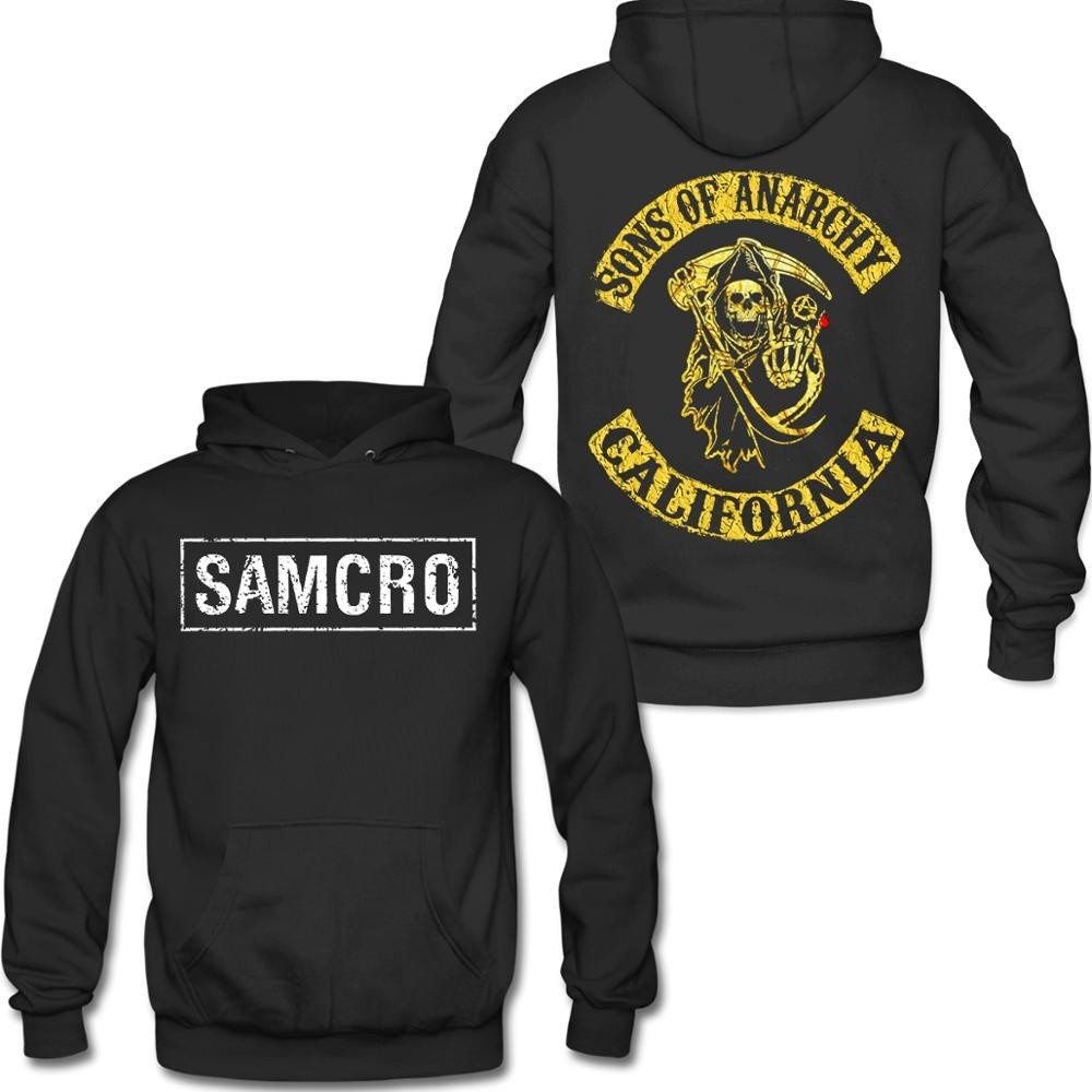 🔥ผ้าฝ้ายแท้🔥 เสื้อฮู้ดดี้ แบบสวมสองด้าน พิมพ์ลาย Sons Of Anarchy Samcro M-3XL