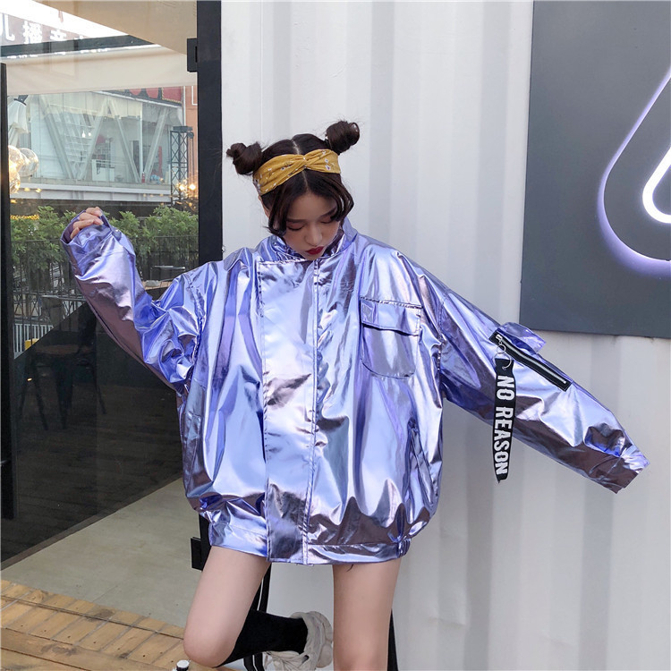 2019ฤดูร้อนสไตล์ใหม่ผู้หญิงเกาหลีรุ่นสั้นนักเรียนวิทยาลัยลมติดเลื่อมป้องกันหมวกเสื้อคลุมหลวมผู้หญิง