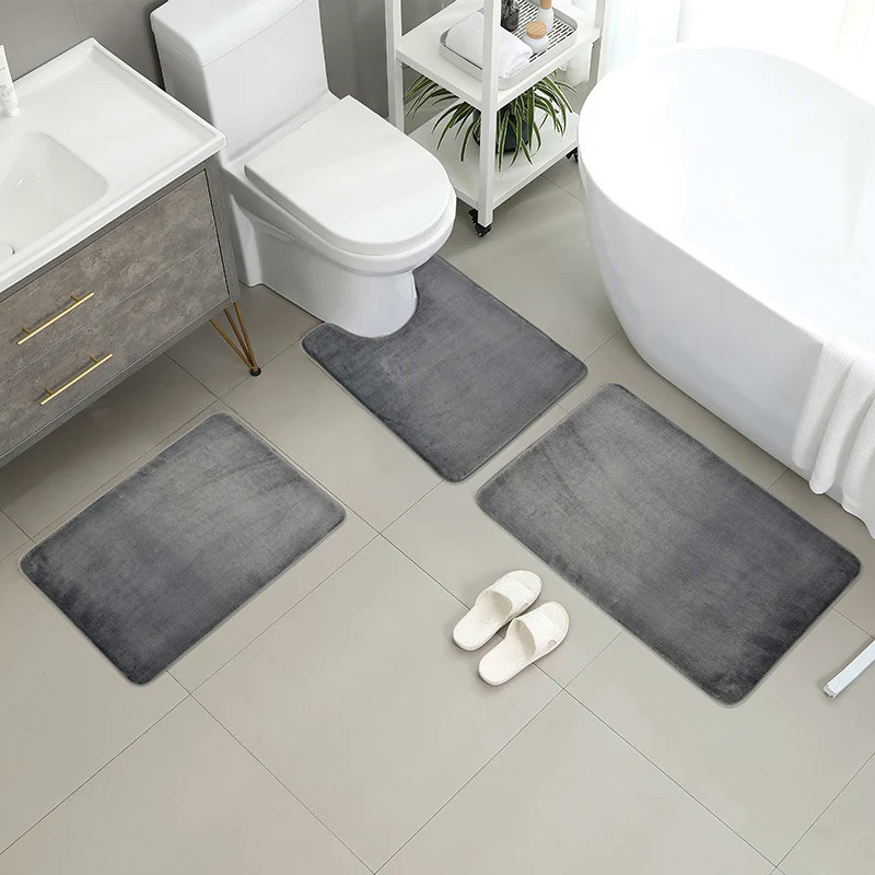 Three Piece Toilet, Bath Floor Mat, Shower Mat, Bath Absorbent Mat, Non Slip Carpet, Soft and Comfor