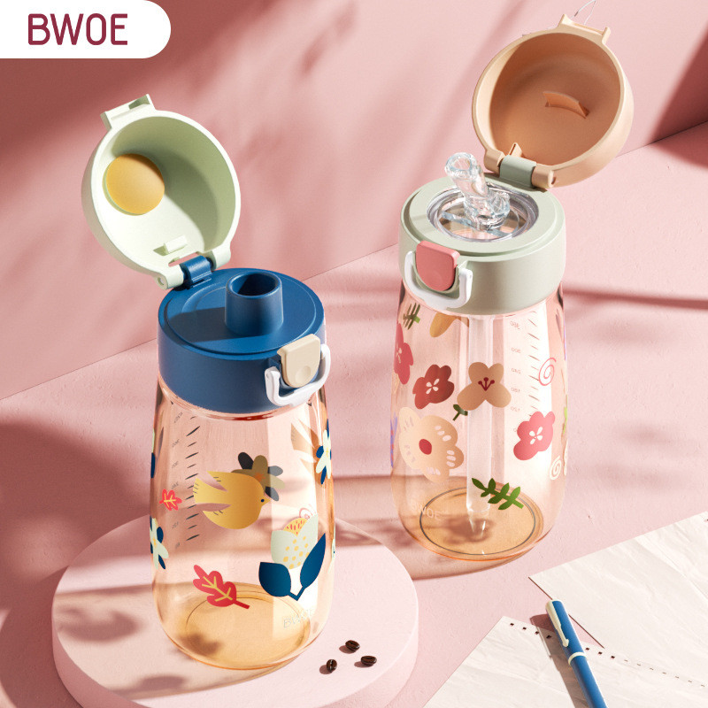 Bwoe ถ้วยฟางเด็ก PPSU ถ้วยน้ําขวดน้ําดื่มโดยตรงสไตล์ Baby Outing นักเรียนประถมกันกระแทกอนุบาล GZOX