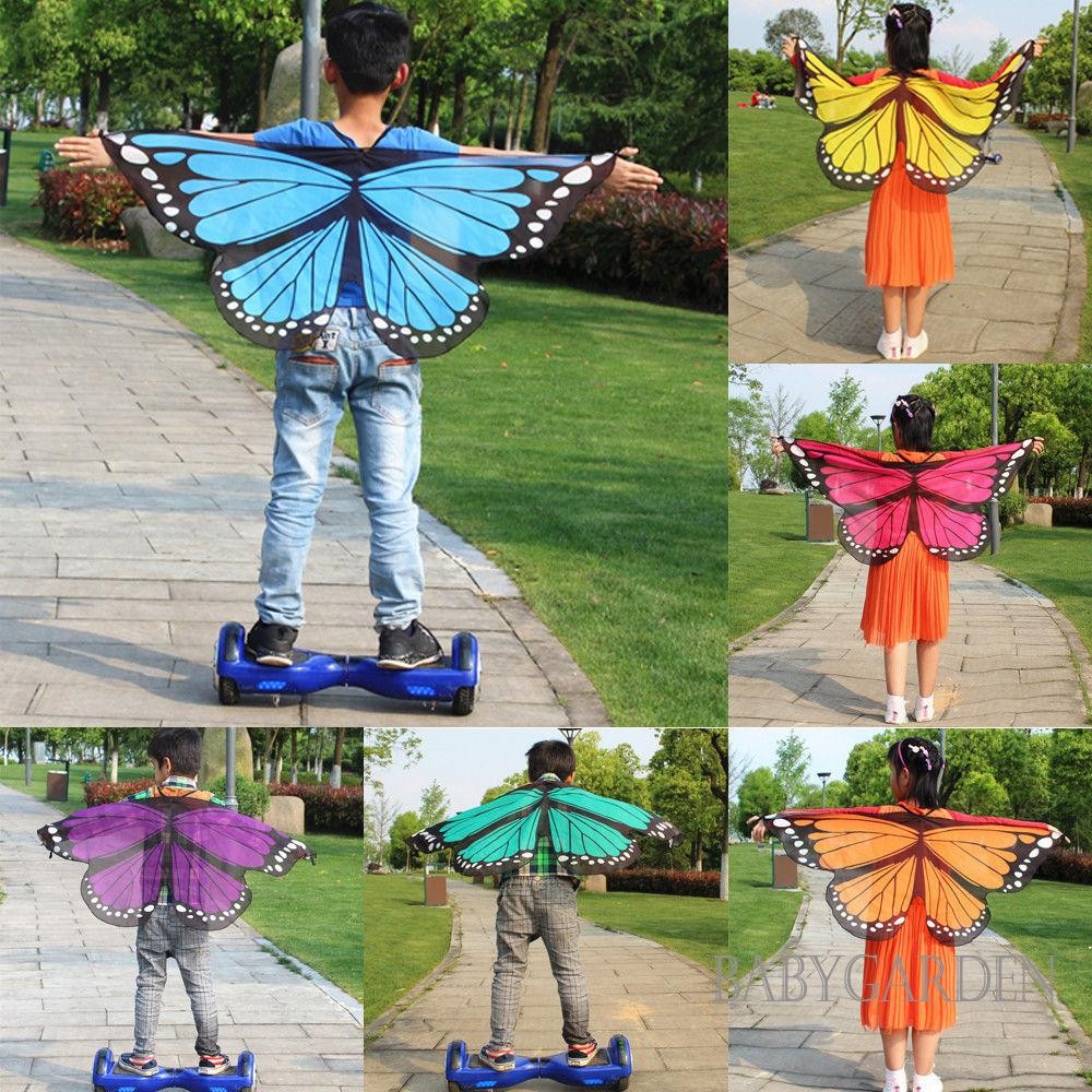 Baga-kids Boys Girls Beautiful Butterfly Wings Halloween Cosplay Party Stage Show เครื่องแต่งกาย