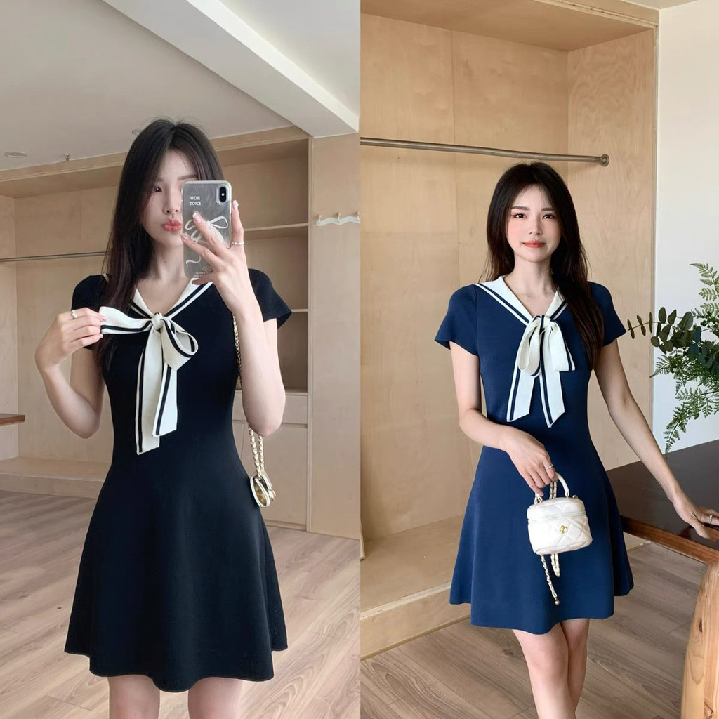 Gakki ชุดเดรสลำลองผู้หญิง กระโปรงสั้นทรงเอผู้หญิง ทรงเข้ารูป พร้อมส่ง 2218#
