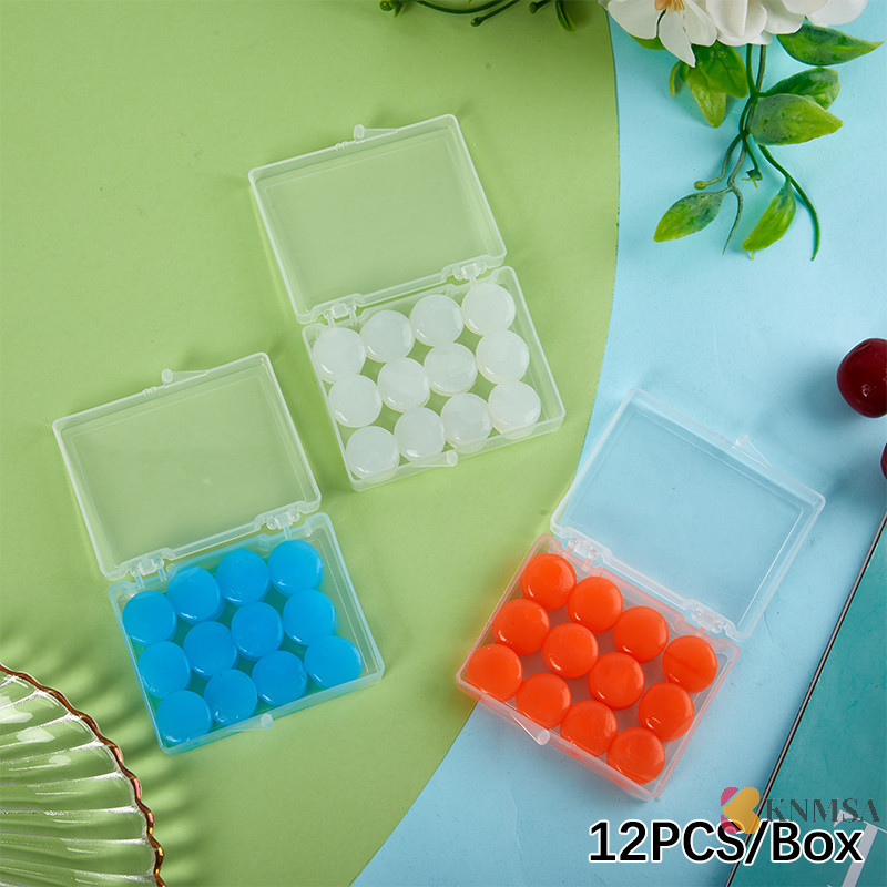 Knmsa] 12PCS ซิลิโคนปลั๊กคอซิลิโคนแบบใช้ซ้ําได้ Wax ที่อุดหูว่ายน้ํา Moldable ที่อุดหูลดเสียงรบกวน Cancelling Sleeping Protection satnckn n n n neck
