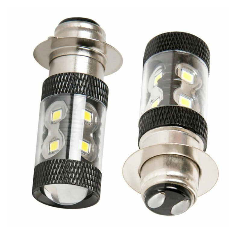 2 ชิ้น H6/P15D LED ไฟหน้ารถจักรยานยนต์หลอดไฟ LED Super Bright สําหรับ Yamaha YFZ450R Rhino 700 Rapto