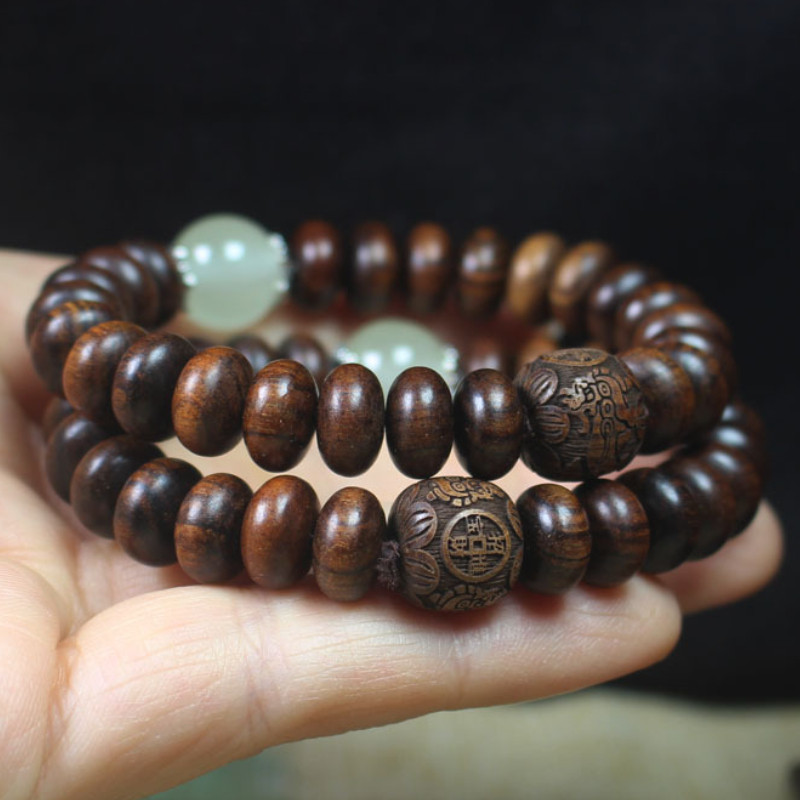 Black Rosewood Abacus BEAD Bracelet 10mm - Sandalwood wealth-pixiu prayer beads wristband